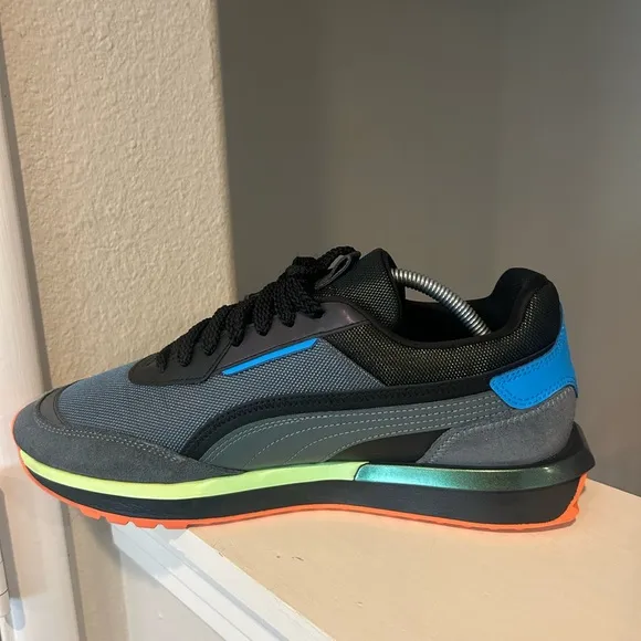 Puma City Rider Reflective Athletic Gray Sneakers Shoes Men's Size 11 385662-01