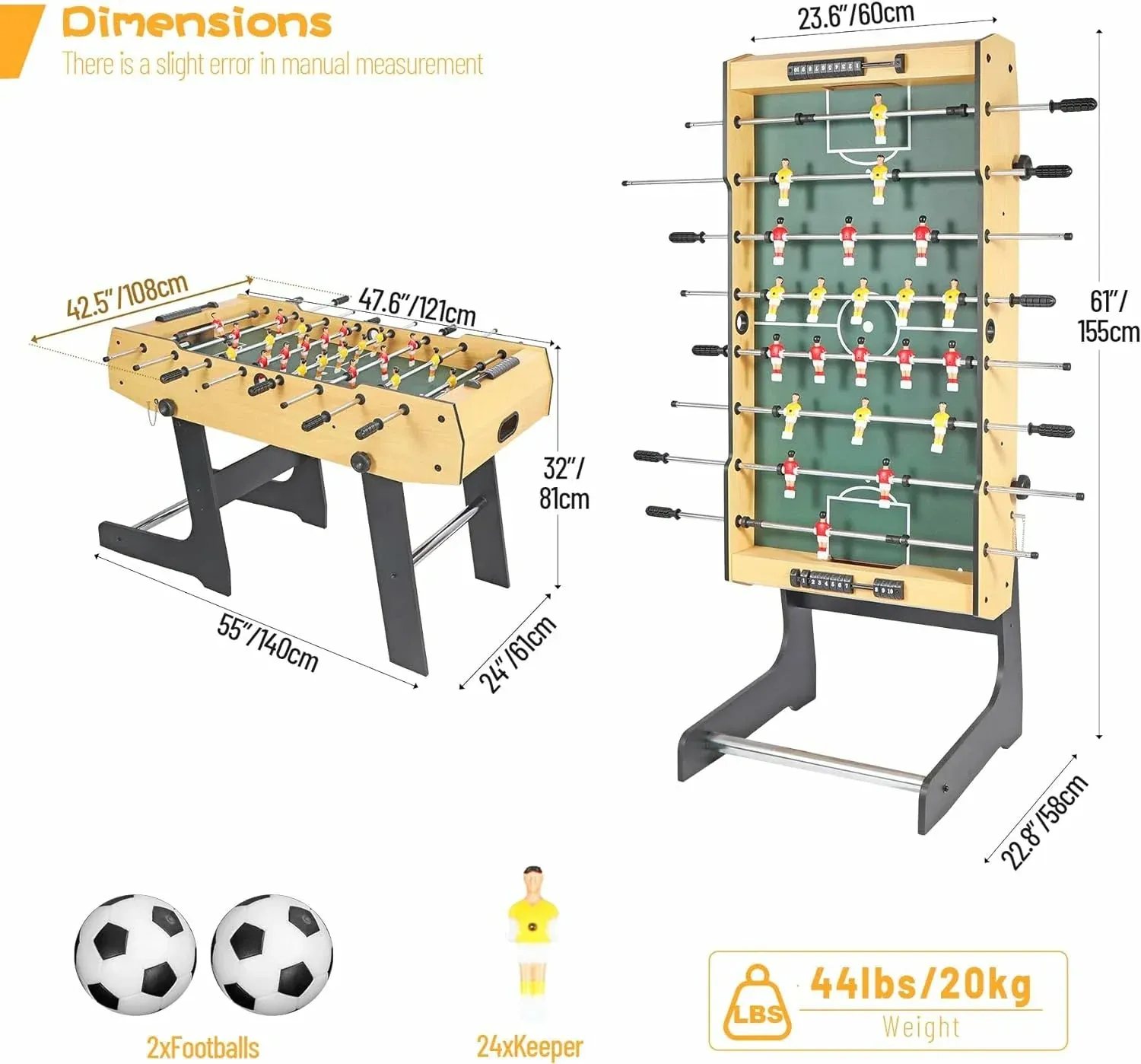 REDCAMP 48" Folding Foosball Table