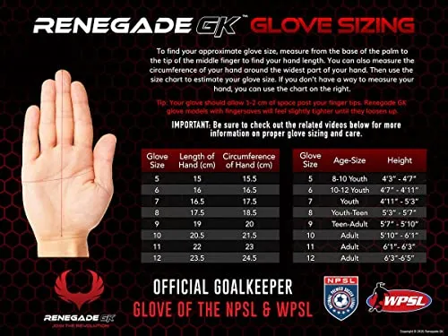 Renegade GK Limited Edition Rogue Guardian Goalie Gloves with Pro-Tek Fingersaves | 4mm Giga Grip & Neoprene | Black & Blue Soccer Goalkeeper Gloves (Size 9, Youth-Adult, Negative Cut, Level 4 )
