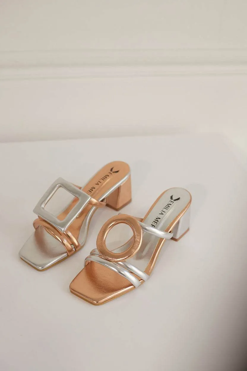 Retro Glam Heels – Rose/Silver