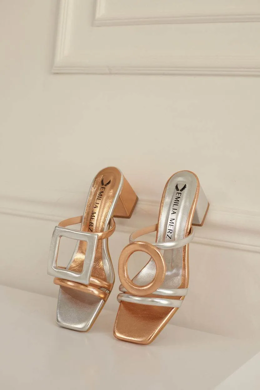 Retro Glam Heels – Rose/Silver