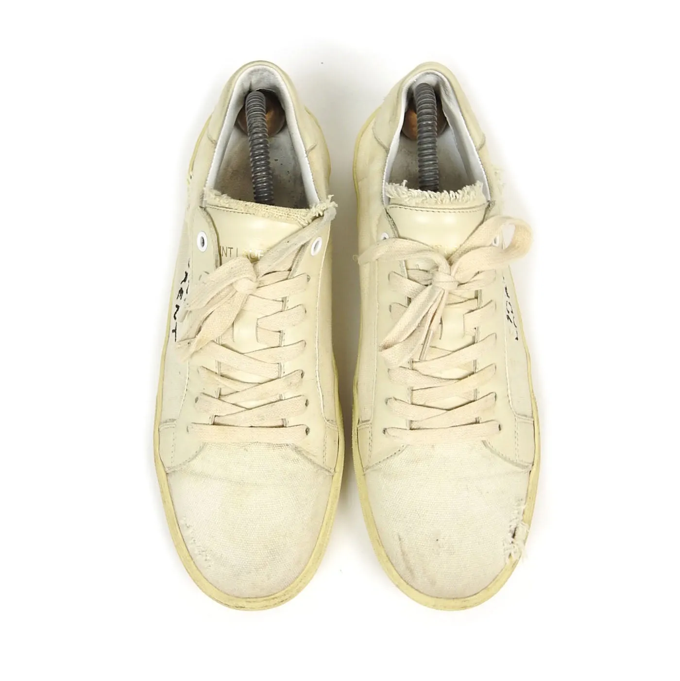 Saint Laurent Distressed Canvas Sneakers Size 43
