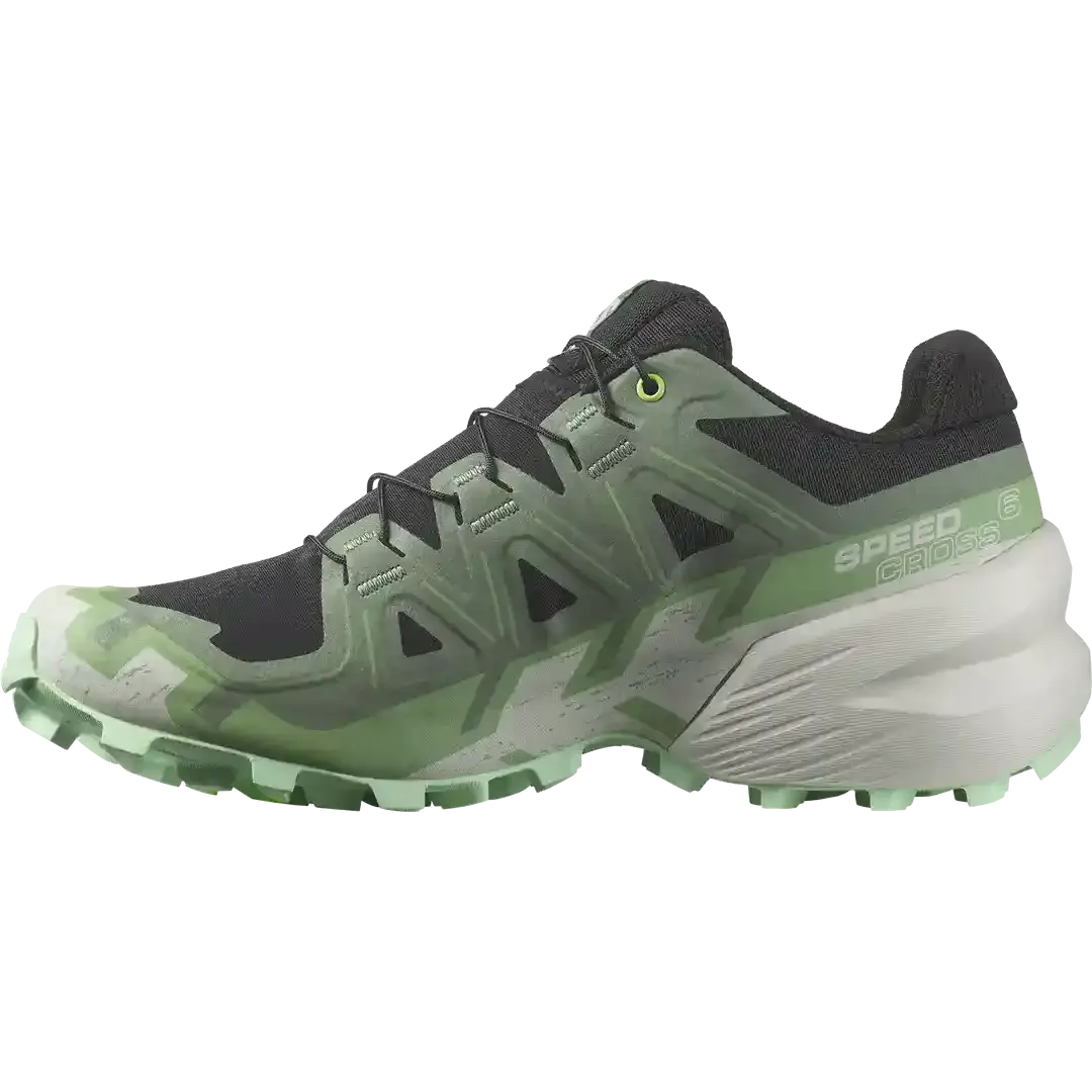 Salomon Speedcross 6 Womens Trail Running Shoes - Black/Laurel Wreath/ Green Ash