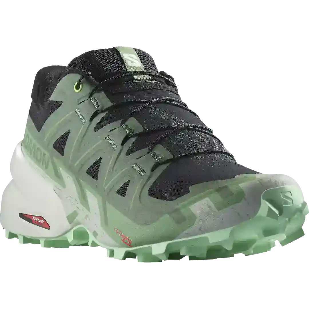 Salomon Speedcross 6 Womens Trail Running Shoes - Black/Laurel Wreath/ Green Ash
