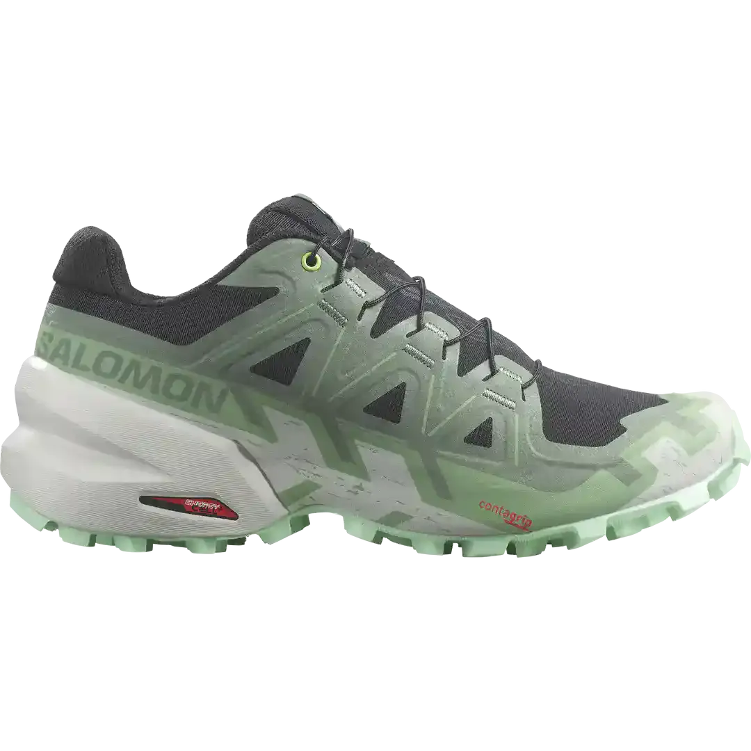 Salomon Speedcross 6 Womens Trail Running Shoes - Black/Laurel Wreath/ Green Ash