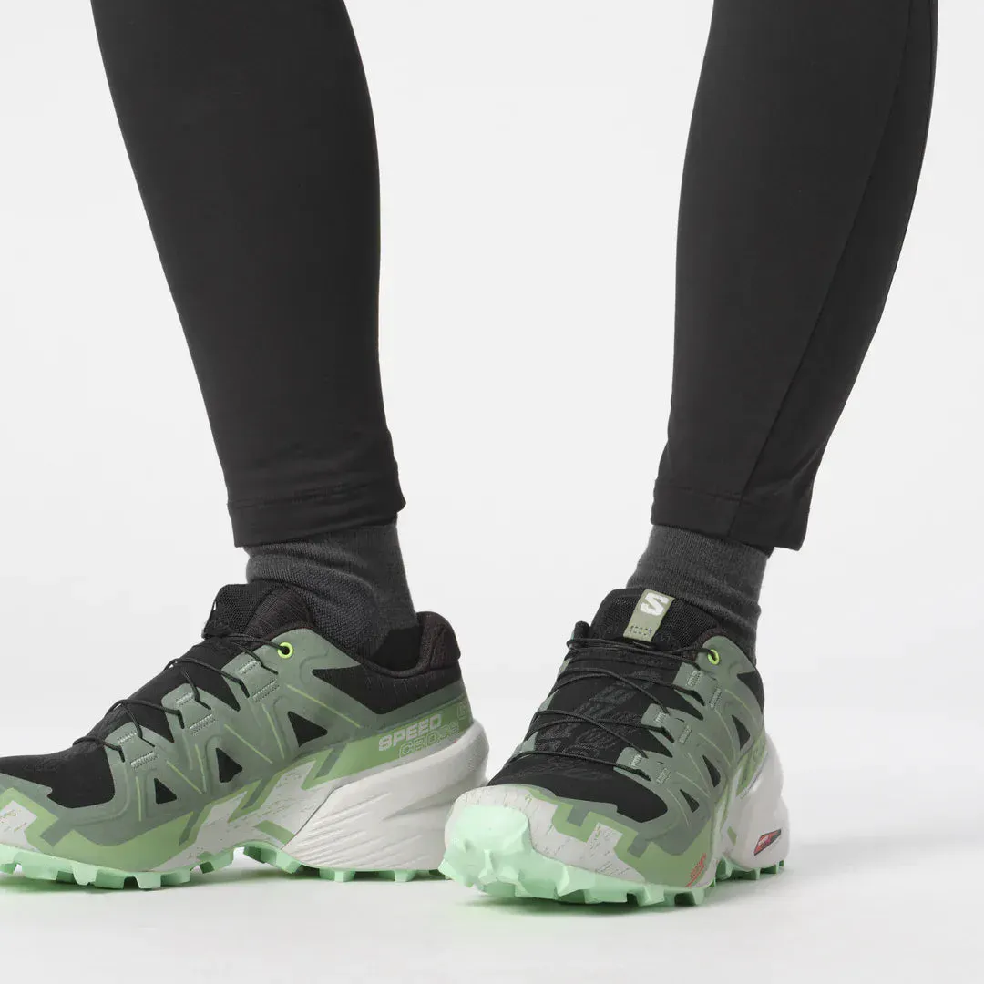 Salomon Speedcross 6 Womens Trail Running Shoes - Black/Laurel Wreath/ Green Ash