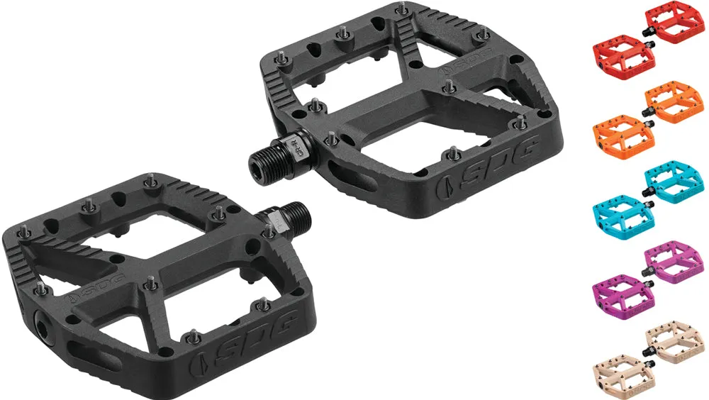SDG Comp Pedals - Platform Composite Bicycle Bike Pedals 9/16" 5 Colors
