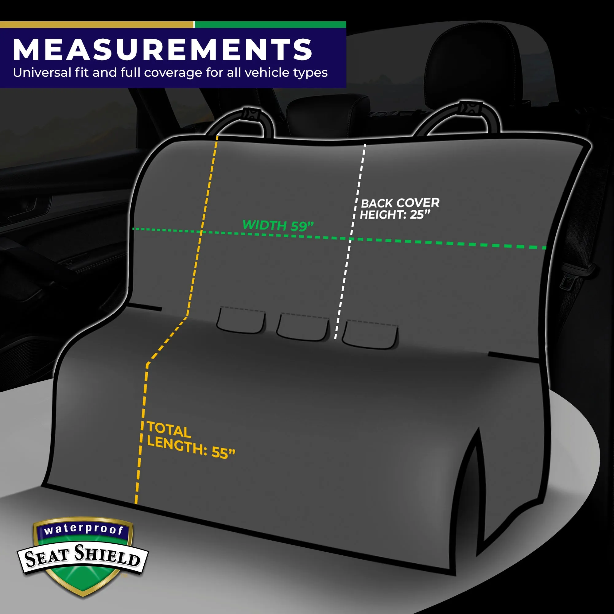 SeatShield Back Seat Cover - Black