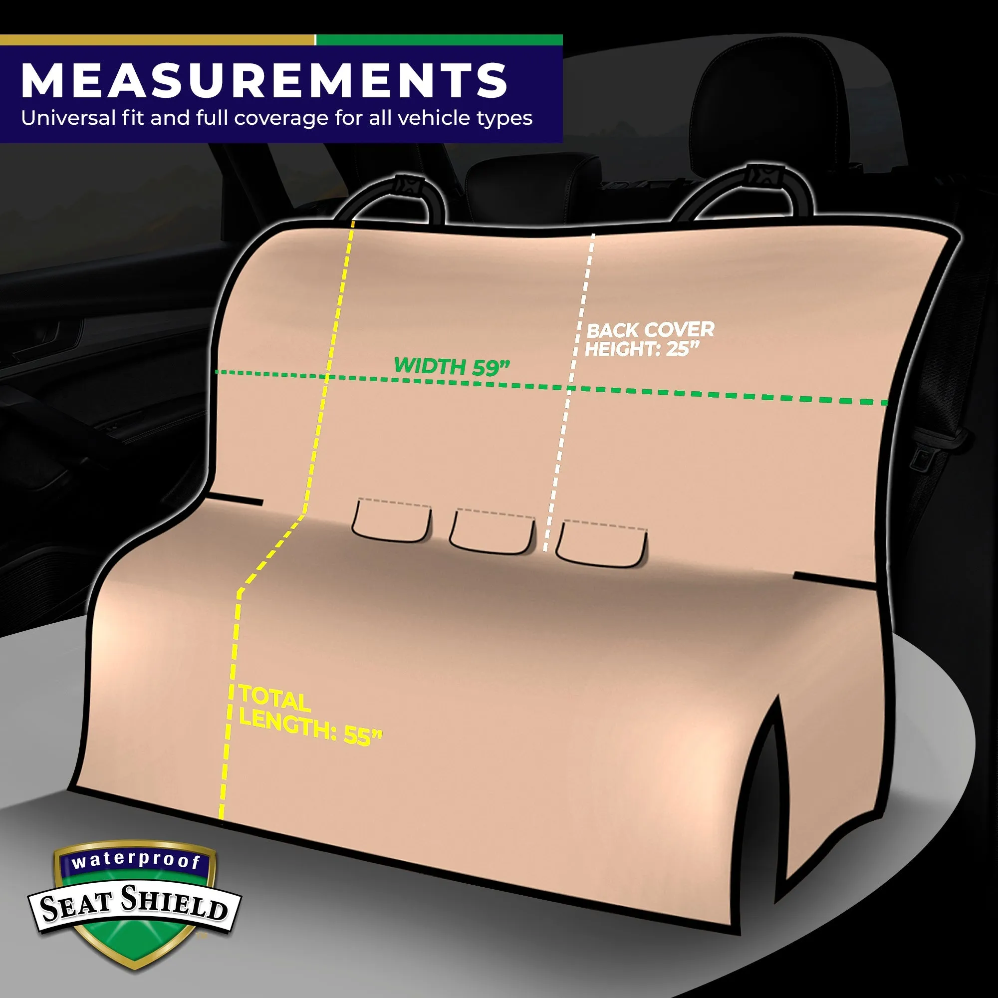 SeatShield Back Seat Cover - Tan