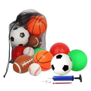 Set of 6 Mini Sports Balls Soccer Ball Basketball Volleyball