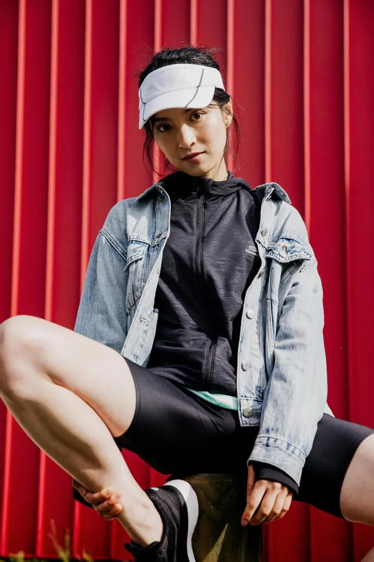 Short cycliste running femme - kiprun run 100 noir