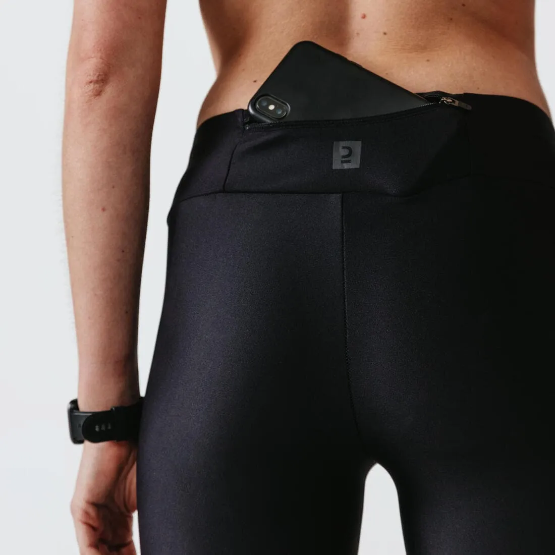 Short cycliste running femme - kiprun run 100 noir
