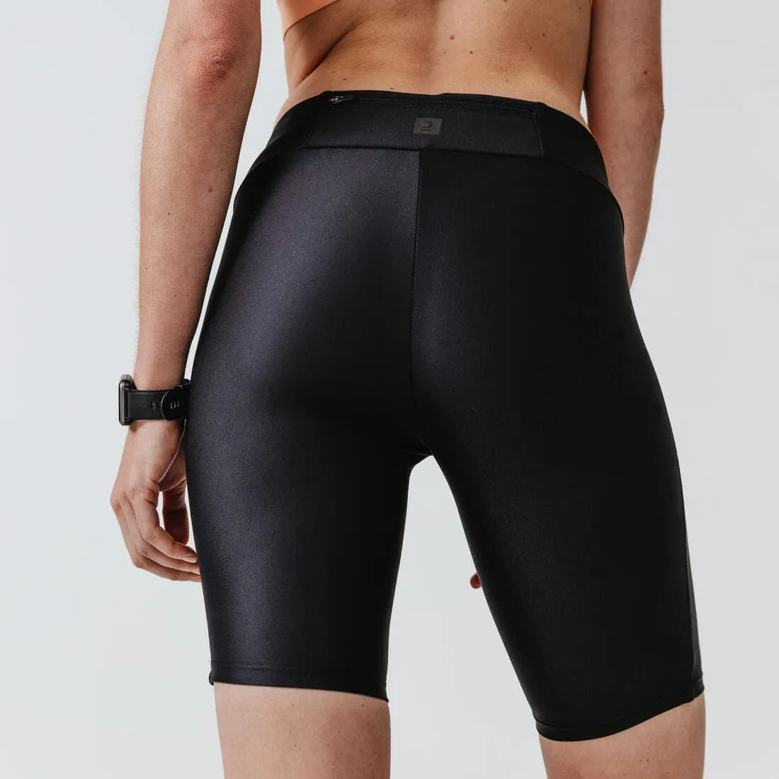 Short cycliste running femme - kiprun run 100 noir