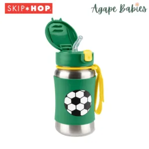 Skip Hop Spark Style Stainless Steel Straw Bottle - Soccer