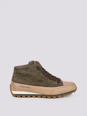 Sneaker JANIS MID in camoscio verde militare