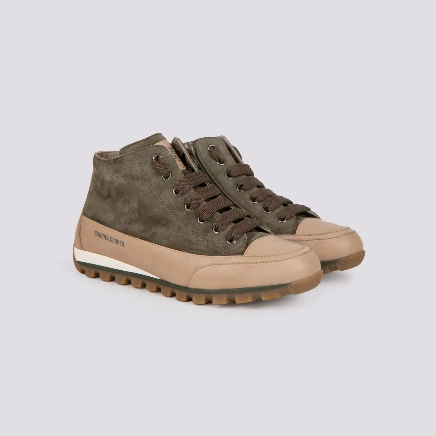 Sneaker JANIS MID in camoscio verde militare