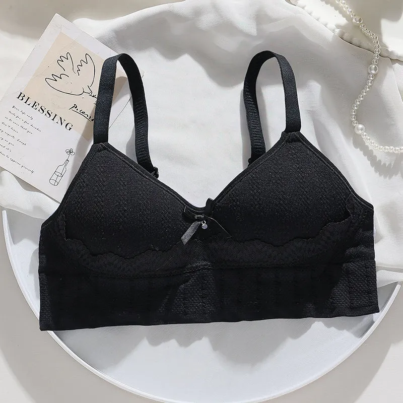 Soft Jacquard Seamless Knit Bra - Breathable and Skin-Friendly