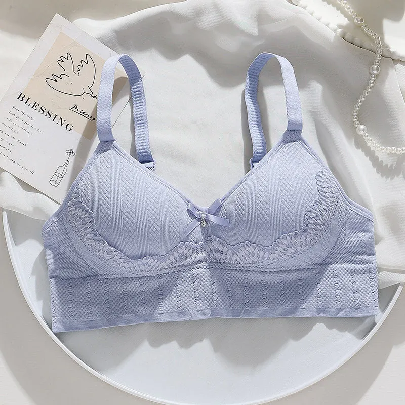 Soft Jacquard Seamless Knit Bra - Breathable and Skin-Friendly