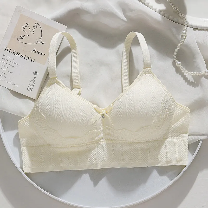 Soft Jacquard Seamless Knit Bra - Breathable and Skin-Friendly