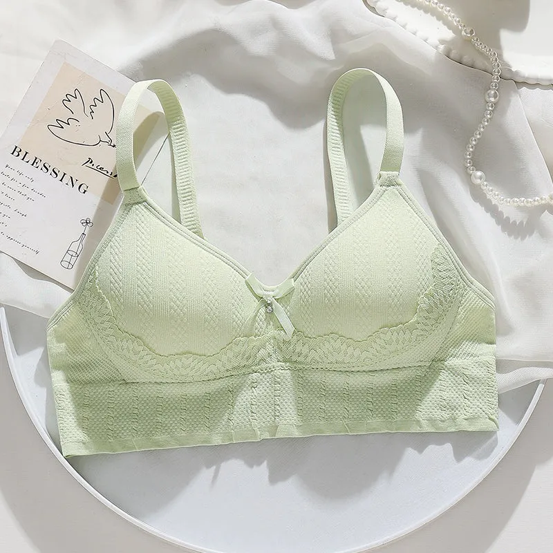 Soft Jacquard Seamless Knit Bra - Breathable and Skin-Friendly