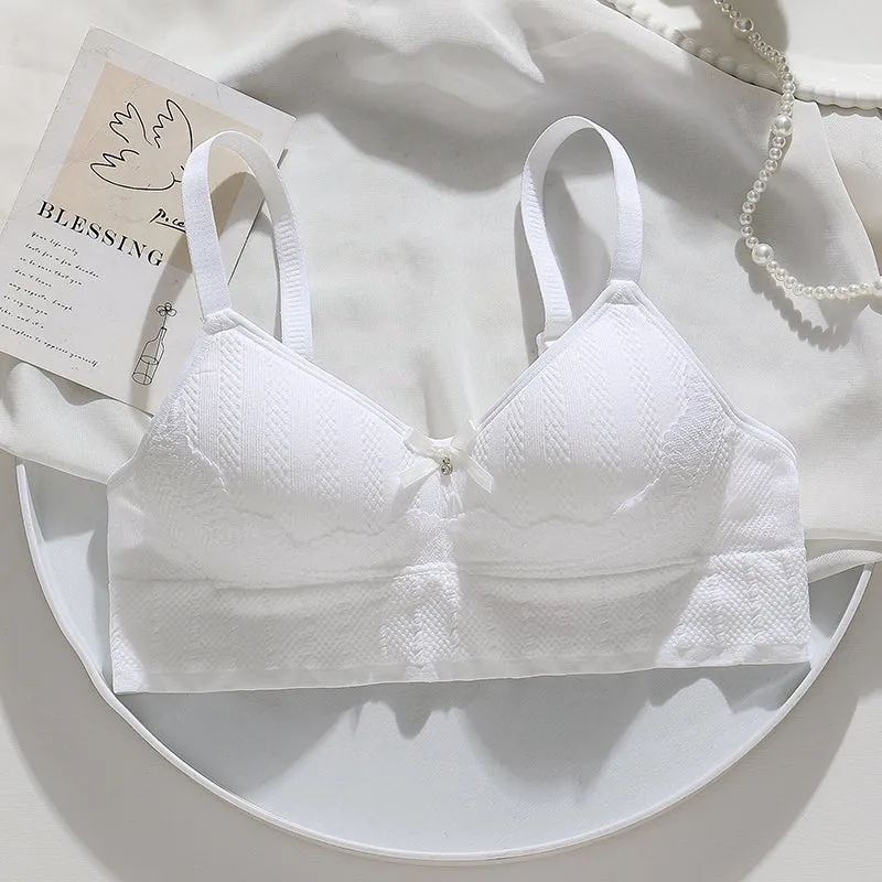 Soft Jacquard Seamless Knit Bra - Breathable and Skin-Friendly