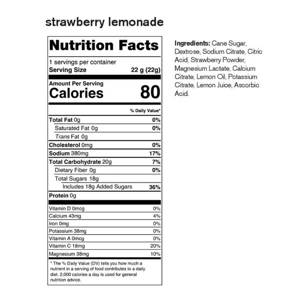 Sport Hydration Drink Mix, Strawberry Lemonade, Single Serving