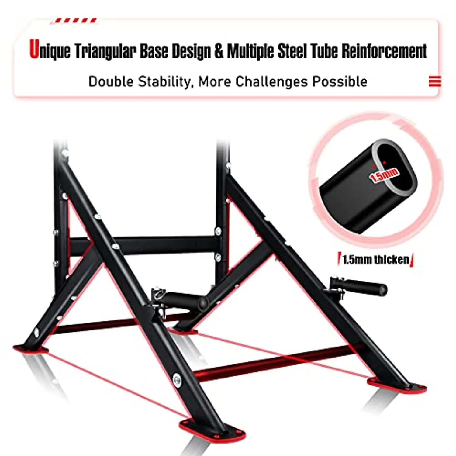 Sportsroyals Power Tower Pull Up Dip Station Adjustable Multi-Function Home Gym Strength Training Fitness Equipment Newer Version
