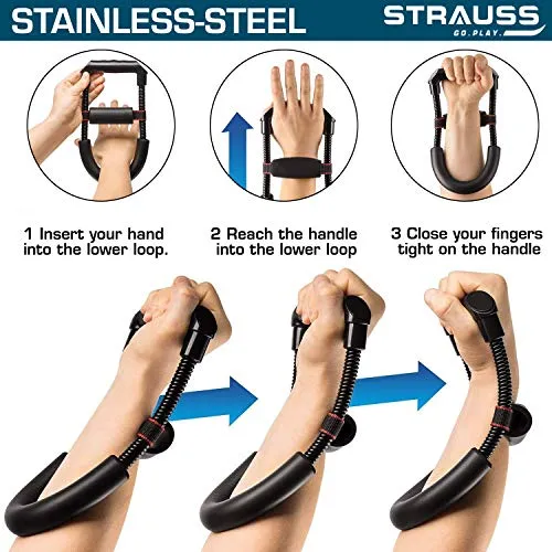 Strauss Adjustable Wrist/Forearm Strengthener, (Black)