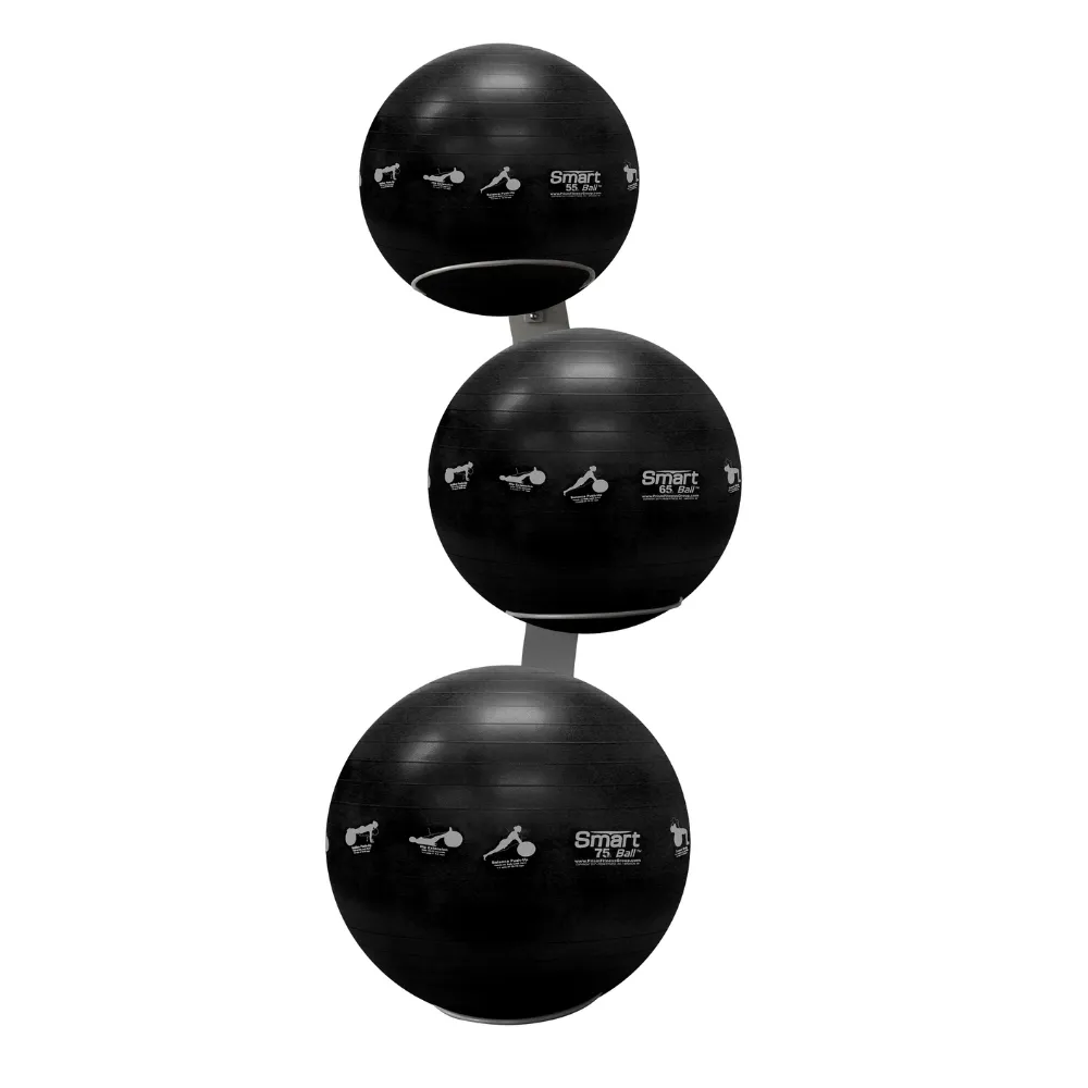 Studio Line Self-Guided Stability Ball Rack, Wall Mounted Commercial Package