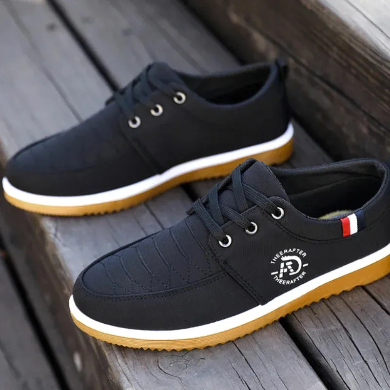 Summer Mens Canvas Shoes Fashion Platform Sneakers for Men Casual Walking Breathable Shoes