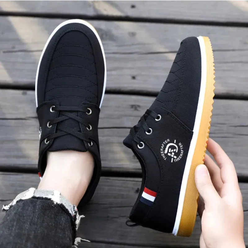 Summer Mens Canvas Shoes Fashion Platform Sneakers for Men Casual Walking Breathable Shoes