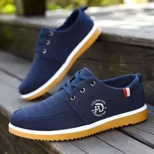 Summer Mens Canvas Shoes Fashion Platform Sneakers for Men Casual Walking Breathable Shoes