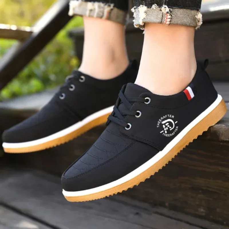 Summer Mens Canvas Shoes Fashion Platform Sneakers for Men Casual Walking Breathable Shoes