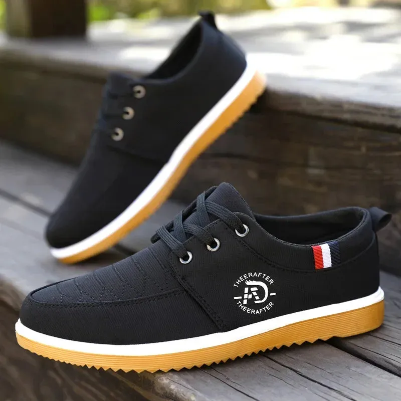 Summer Mens Canvas Shoes Fashion Platform Sneakers for Men Casual Walking Breathable Shoes
