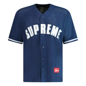SUPREME ULTRASUEDE MESH BASKETBALL JERSEY NAVY