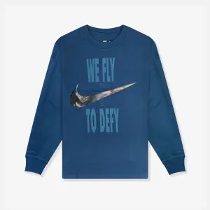 Swoosh Fly Women's Boxy Long Sleeve T-Shirt - Blue
