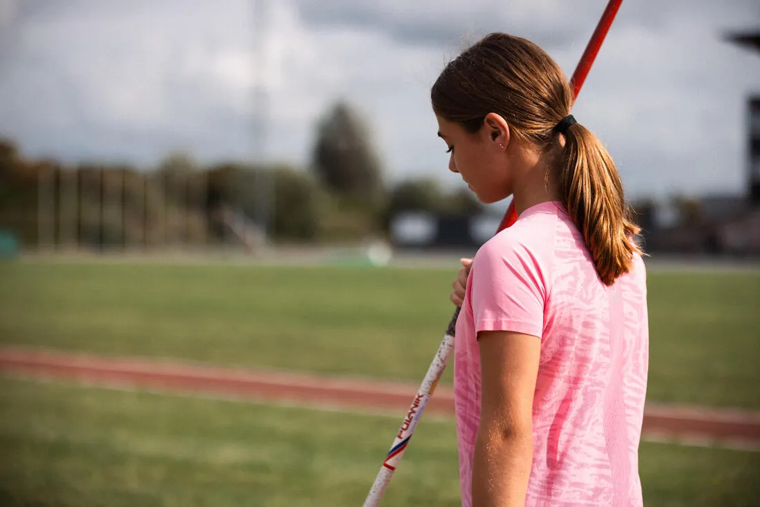 T-Shirt running sans couture Fille - KIPRUN CARE 900 rose