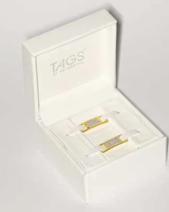 TAGS Sneaker Jewelry: Gold Plated White Cubic Zirconia Design