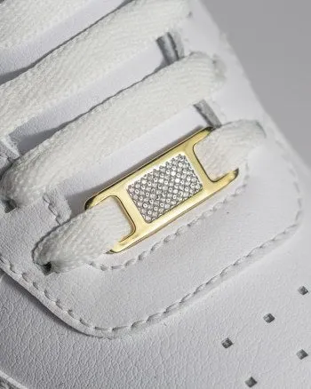 TAGS Sneaker Jewelry: Gold Plated White Cubic Zirconia Design
