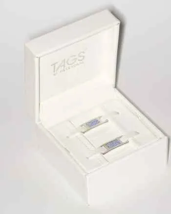 TAGS Sneaker Jewelry: Silver with Blue Cubic Zirconia Design
