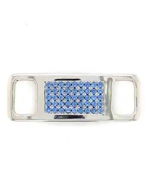 TAGS Sneaker Jewelry: Silver with Blue Cubic Zirconia Design