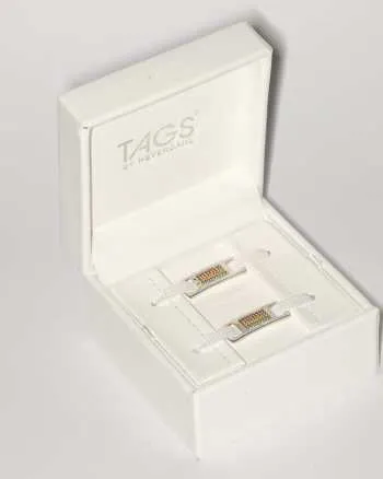 TAGS Sneaker Jewelry: Silver with Rainbow Cubic Zirconia Design