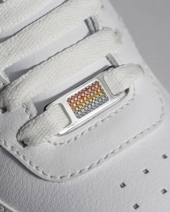 TAGS Sneaker Jewelry: Silver with Rainbow Cubic Zirconia Design
