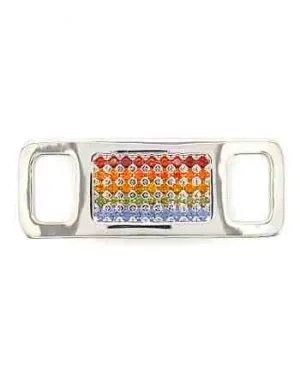 TAGS Sneaker Jewelry: Silver with Rainbow Cubic Zirconia Design