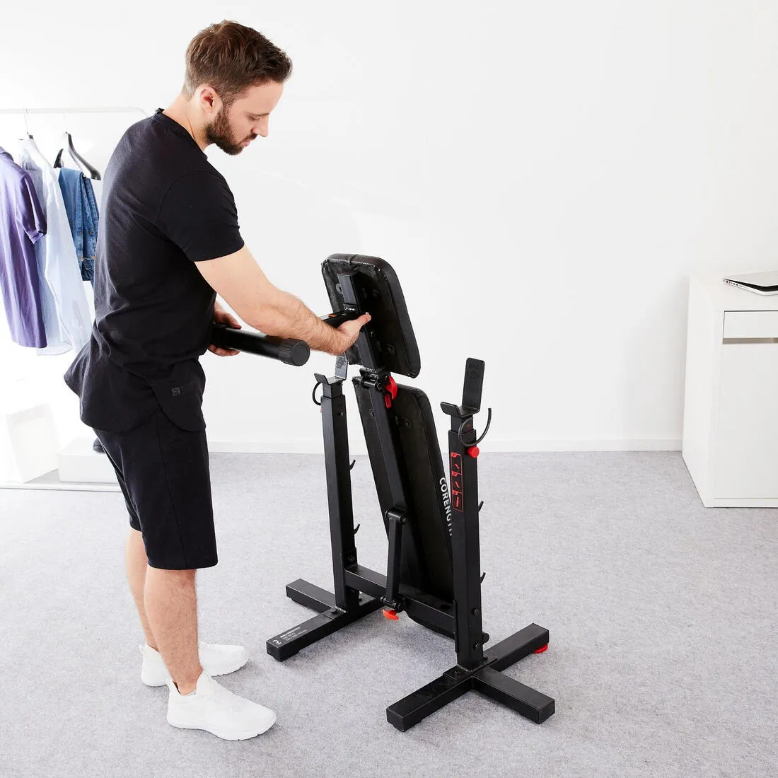 Tiltable Weights Bench with Collapsible Pegs - Bench Press Fold