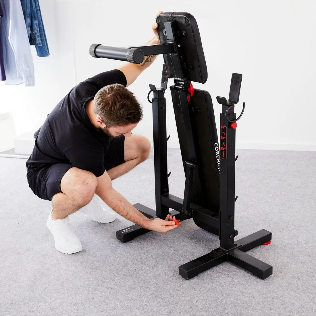 Tiltable Weights Bench with Collapsible Pegs - Bench Press Fold