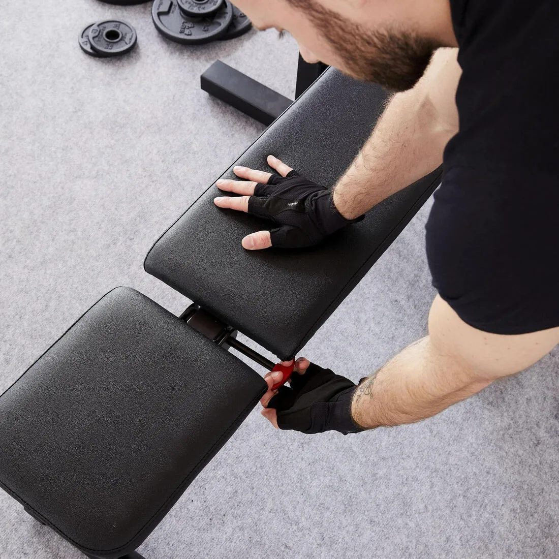Tiltable Weights Bench with Collapsible Pegs - Bench Press Fold