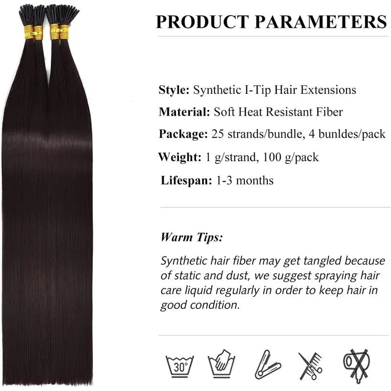 Training Hair, Keratin Fusion I Stick Tip Hair Extensions Straight 16 Inch
