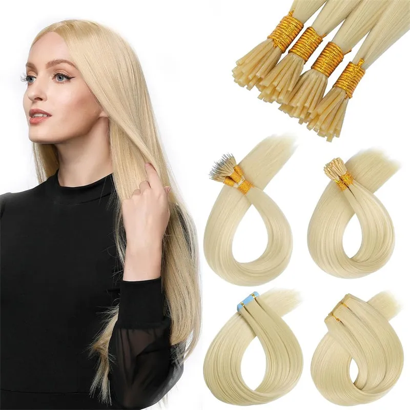Training Hair, Keratin Fusion I Stick Tip Hair Extensions Straight 16 Inch