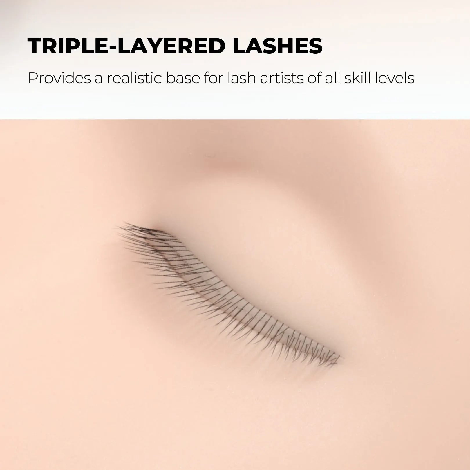 Triple Layered Mannequin Head for Eyelash Extension Training